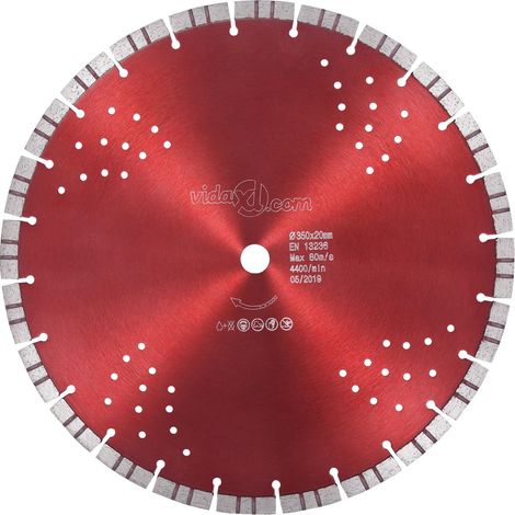 Disco de corte de diamante con turbo y agujeros acero 350 mm vidaXL