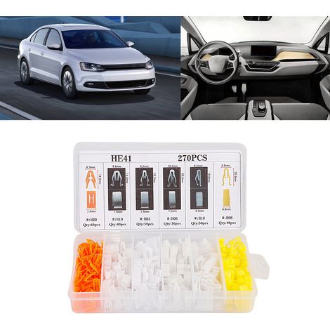 270-teiliges Set mit Zierclips für Armaturenbretter, Nieten, Klammern, Universalbefestigungen und Kunststoffclips für den Innenraum. (1/5)