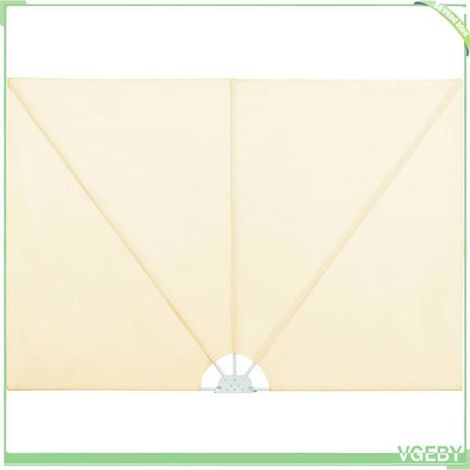 Auvent latéral pliable - FAFEICY - Latéral pliable - Crème - 400 x 200 cm - Polyester/acier (1/5)