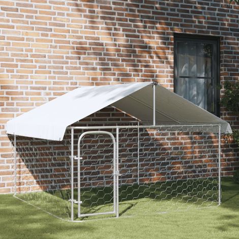 Outdoor-Hundezwinger,Hundekäfig,Hundehaus mit Dach 200x200x150 cm NCIEN82227 (1/5)