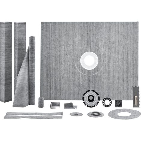 Étanchéité Douche Italienne Kit Bac EPS 152,4x121,9 cm et Bordure XPS avec Bride Centrale ABS et Membrane (1/5)