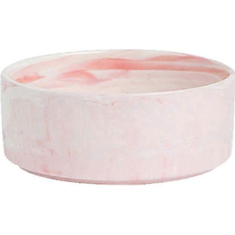 Erhöhter Futter- und Wassernapf aus Keramik für Katzen und Hunde mit rutschfestem Holzrahmen – Yvan-Stim 13cm-pink