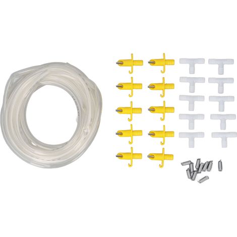Kit d’abreuvoir automatique pour lapins, ensemble complet en plastique renforcé avec embout buveur pour lapins, tuyau transparent de 8 mm, longueur 5 m