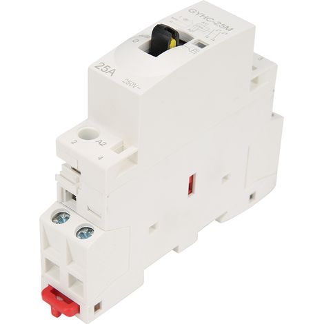 Contacteur secteur domestique 2P 25A 220V 50Hz sur rail DIN avec interrupteur de commande manuel 2NO (1/5)