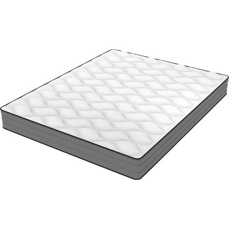 Matelas, Ressorts ensachés, Design ergonomique, 90 x 200CM, Blanc et Gris-d (1/2)