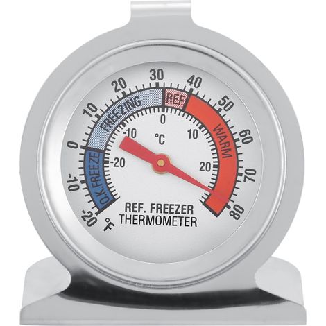 Thermomètre de congélateur et réfrigérateur Acier inoxydable Cadran large Lecture facile Température précise (1/5)