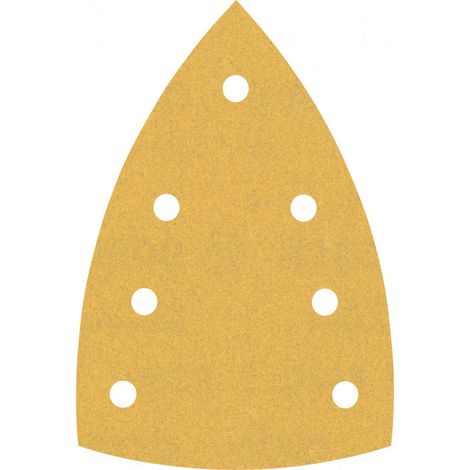 Bosch – Feuilles abrasives pour ponceuse delta 100x150 mm – Grain 60 – 7 trous – Boite de 10 pièces – Pour bois peinture – 2608901115