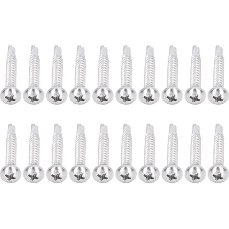 50 vis à tête ronde autoperceuses en acier inoxydable 304, M4,8 x 32 (1/5)