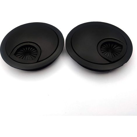 Lot de 2 passe-câbles,alliage de zinc,rond,noir,bureau,école (1/5)
