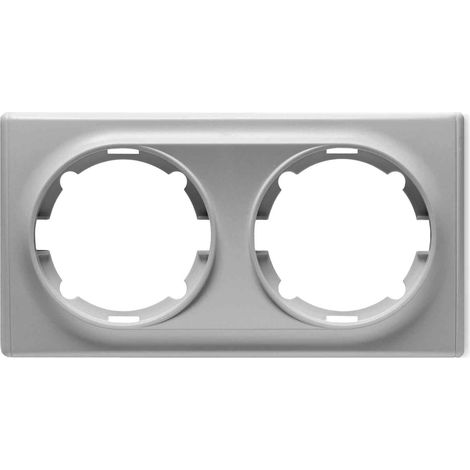 Plaque de finition Florence, en plastique, 2 postes - gris