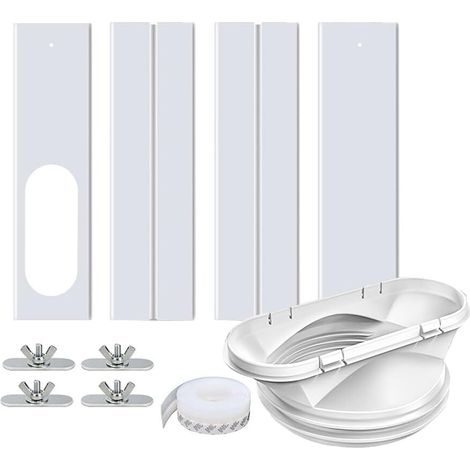 LaBlanc - Kit de sellado para aire acondicionado móvil (4 piezas), universal, para ventanas de 130 y 150 mm, para puertas y ventanas de 43 a 140 cm (1/5)