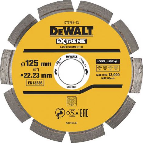 DEWALT DT3761 EXTREME diamond cutting 125mm x 22.23mm x 2mm