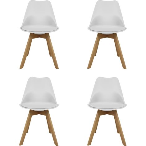 Lot de 4 unités de chaises de style nordique modèle Salou en couleur blanche (1/2)