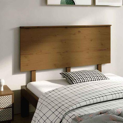 vidaXL Tête de lit Marron miel 139x6x82,5 cm Bois massif de pin (1/5)