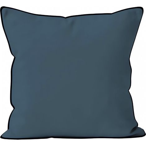 Coussin en microfibre lavée 60x60x cm BOHEME bleu canard, par Soleil d'Ocre