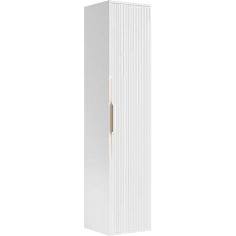 Mobiletto da bagno sospeso 38 x 33 x 170 cm - Bianco opaco