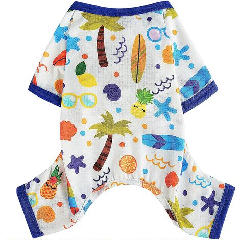 1 pyjama pour chien, vêtements pour petits chiens, grenouillère en polyester, taille S/M/L/XL, multicolore, adapté aux chiots, chihuahuas, yorkshires et chats