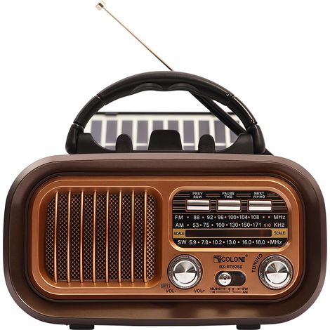 Retro-Radio mit Bluetooth: AM/FM/SW-Radio, nostalgisches Radio mit Solarladefunktion und 5-W-Lautsprecher, tragbares Multimediasystem für Zuhause, Outdoor, Camping und mehr