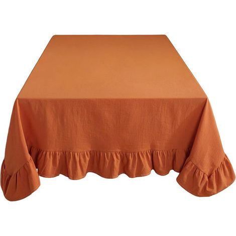 Leinentischdecke mit Lotuseffekt, pflegeleicht, waschbar, 100 x 140 cm, Orange