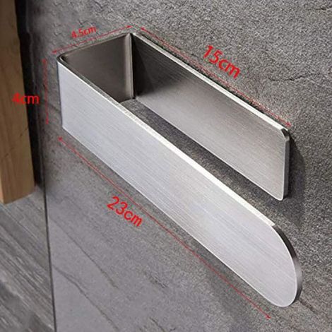 Porte-Serviettes - Auto-Adhésif - Acier Inoxydable 304 - 23 cm - Noir (1/3)