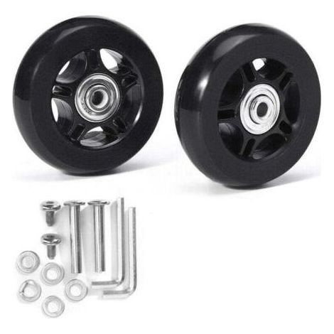 PA Ein Paar universelle Kofferrollen, Ersatz, langlebiges Gummi, geräuschlos, multidirektional, Ersatz-Reparaturrollen für Koffer und Gepäck, 70 mm x 19 mm, 2 Stück (1/4)