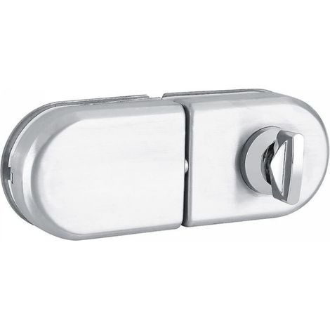Serratura per porta semicircolare da 10-12 mm in acciaio inox con chiavi (1/5)