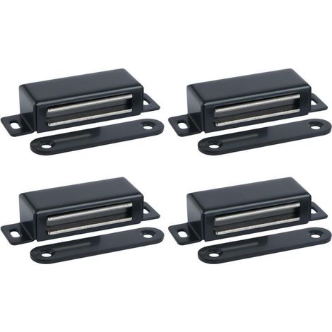 4 Stück 7 cm Magnet-Türverschlüsse für Küchenschranktüren, Magnet-Türriegel für Schubladen und Kleiderschränke, Edelstahl