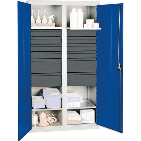 Stumpf Werkzeug- und Materialschrank Serie 3000 lichtgrau + 8 Schublade 100 mm + 4 Schublade 200 mm + Mitteltrennwand + 4 Auszugsböden - 3004574 (1/5)