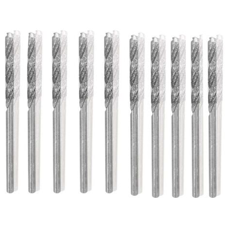 sourcing map 10pcs Foret Hélicoïdal Mèche Diamant 1mm en Acier Rapide HSS pour Verre Coquillages Pierre Carrelage