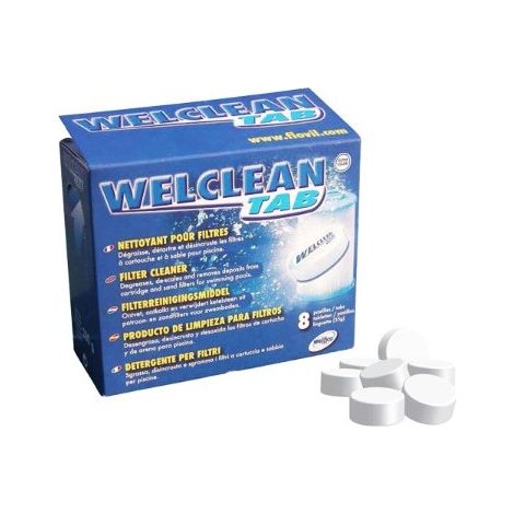 Nettoyant filtre à cartouche et sable – Lot de 12 pastilles nettoyantes – Élimine dépôts graisseux et minéraux – Pour filtration optimale – Flovil