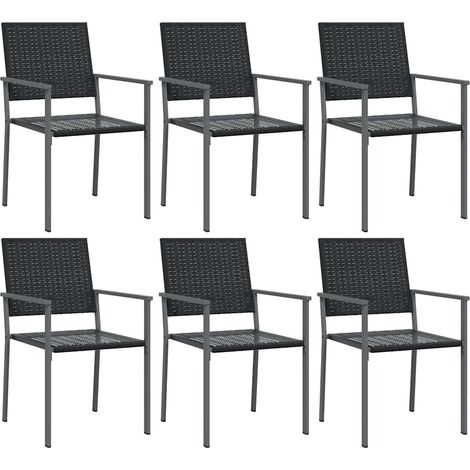 Maison Exclusive - Gartenstühle 6 Stk. Schwarz 54x62,5x89 cm Poly (1/5)