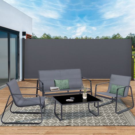 Mosquitera plegable exterior 160 x 500 CM gris antracita persiana lateral (1/5)