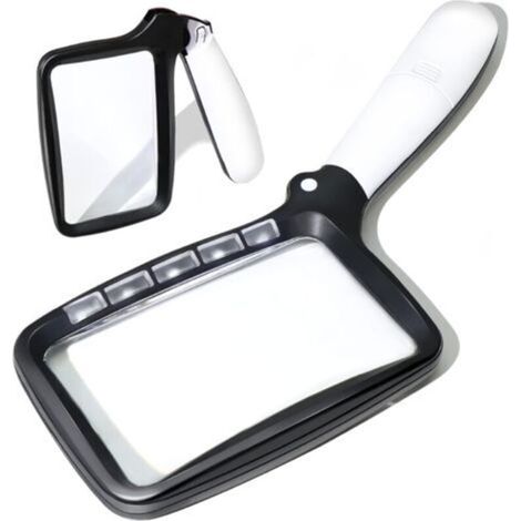 Illuminated Reading Magnifier, Magnifying Glass, 2X Large Illuminating Magnifying Glasses with 5 LED Lights (1/5)