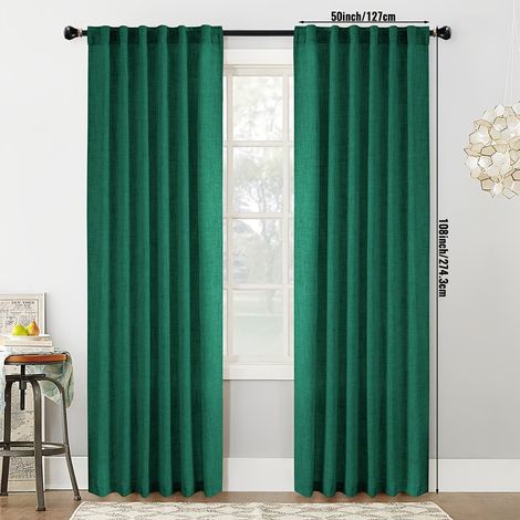 Rideau occultant pour salon, rideau isolant thermique, rideau à œillets uni, convient pour chambre et salon, 127 x 214 cm (50 x 84 po)