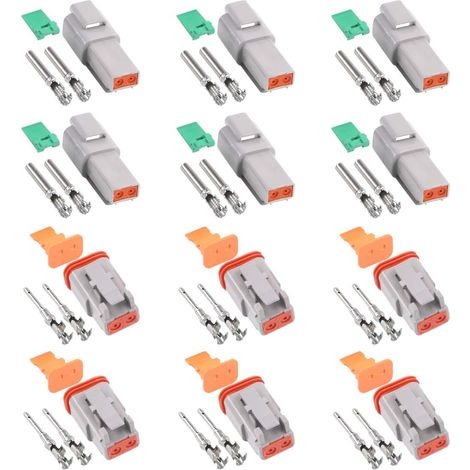 Lot de 30 connecteurs à 2 broches étanches mâles et femelles gris 16-22 AWG pour moto, scooter, voiture, camion et bateau (1/5)
