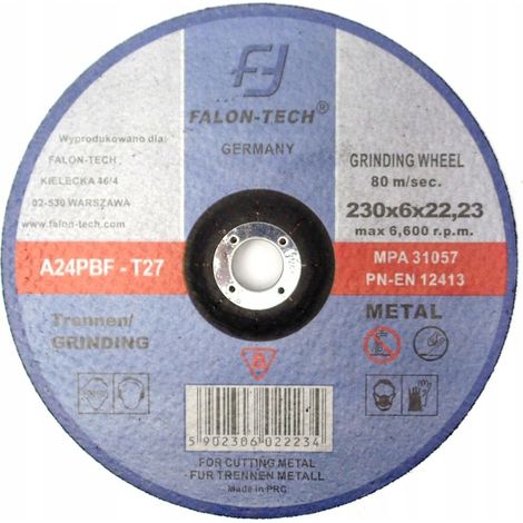 DISCO DE DESBASTE DE 230x6 mm PARA METAL, ACERO, HIERRO FUNDIDO 230 x 6 DESBASTE