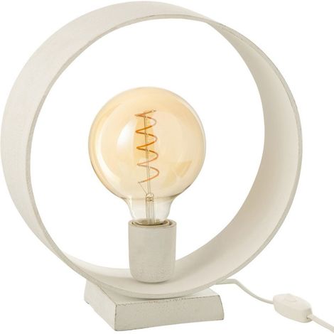 Lampe à Poser Design "Cercle" 32cm Blanc (1/4)