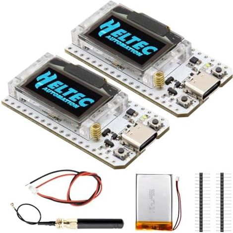 ARCELI LoRa ESP V3 Lot de 2 cartes avec batterie 3000 mAh, kit de développement Meshtastic LoRa ESP32 avec antenne 868 MHz et écran OLED, WiFi + BLE Dual-Core IoT compatible avec Arduino/Meshtastic (1/5)