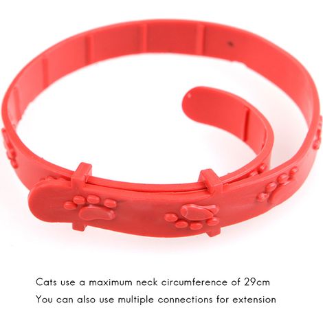3 colliers anti-puces tiques rouges réglables chat en silicone 29 cm anti-parasitaire accessoires animaux (1/2)