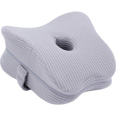 Oreiller de genou, oreiller de jambe en mousse de mémoire orthopédique pour la sciatique de la douleur de la hanche, Douleur de jambe, Douleur de genou, Coussin de jambe de lit de grossesse, gris