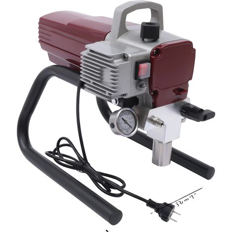 Pulvérisateur de peinture sans air, Débit de 1,8 L/min, Pression de pulvérisation réglable, Rouge, UE (1/2)