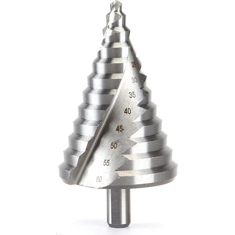 Foret Étagé Ø 6-60 mm, Foret Étage Metal HSS (Acier Rapide), Fraise Etage Metal Revêtement en Titane, Pour le bois, le plastique
