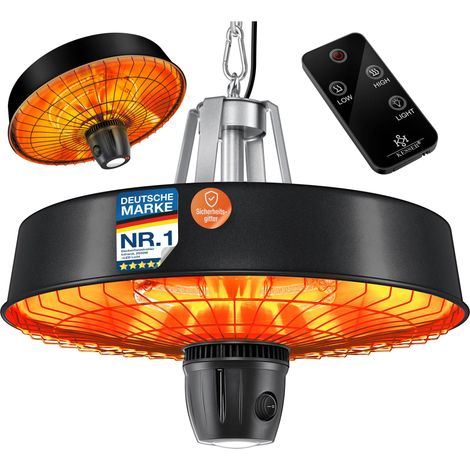 KESSER® Chauffage infrarouge plafond 2500 W, télécommande - Noir (1/5)