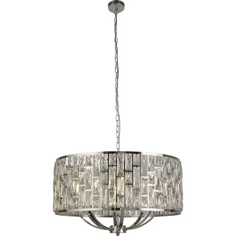 Searchlight BIJOU - Luminaire suspendu à 8 ampoules au fini chrome avec verre en cristal (1/3)