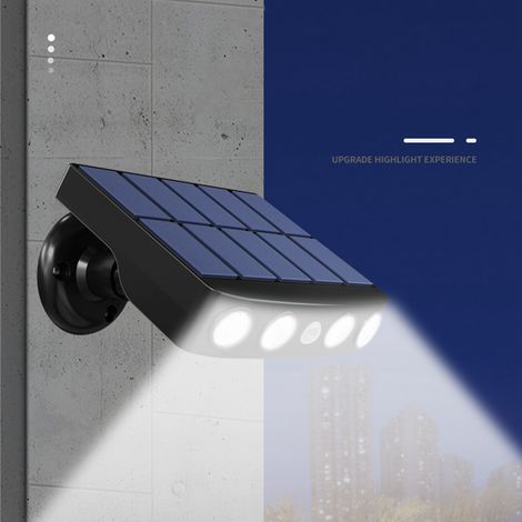Neue Art von Solar-Wandleuchte für den Außenbereich, geeignet für Garten, Hof oder Rasen, ländliche Straßenbeleuchtung mit Bewegungsmelder, Solar-LED-Lampe, schwarzes Gehäuse, weißes Licht (1/5)