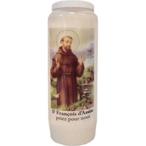 Bougie neuvaine Saint-François d'Assise