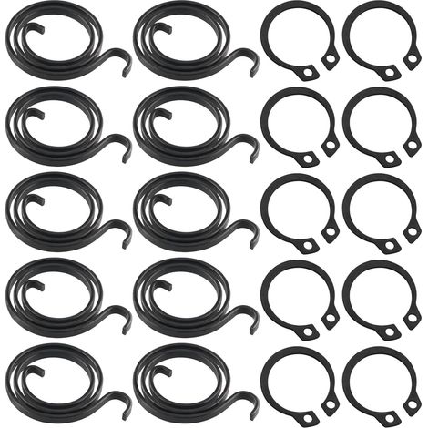 Lot de 10 Ressorts de Poignée de Porte avec 10 Circlips, Kit de Réparation pour Serrure Interne, Universel pour Maison et Bureau, Bobine de Rechange 2.5 Tours, Noir (1/5)