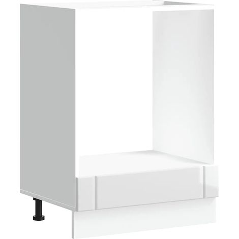 Armadio per forno Lucca bianco lucido con piedini regolabili 60 x 46 x 81,5 cm stile classico in legno ingegnerizzato bianco 020050114