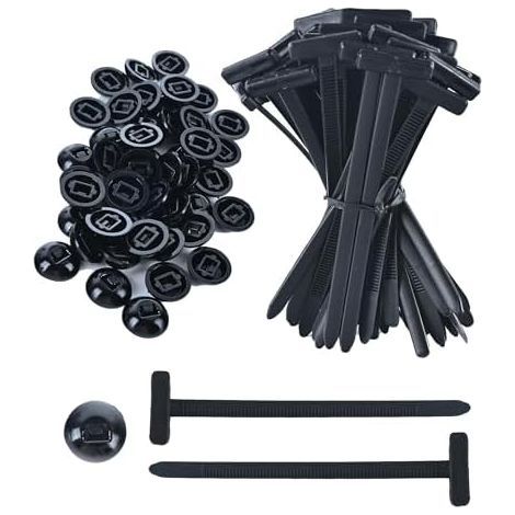 100pcs Reusable Plastic Cable Ties, Universal Nylon Cable Ties with Buckle - Black UV Resistant for Car, Bicycle, Cable Management and Daily Repair (2025)