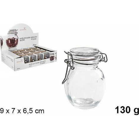 TrAdE Shop Traesio - Set 24 Pezzi Barattolo Barattolino Vasetto Con Tappo Porta Spezie Vetro 130 Gr -